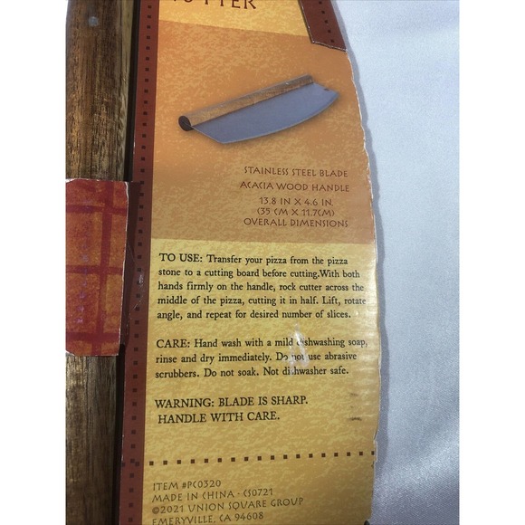 Pizzacraft Rocking Pizza Cutter Stainless Steel Blade Acacia Wood Handle *New* - Picture 3 of 5